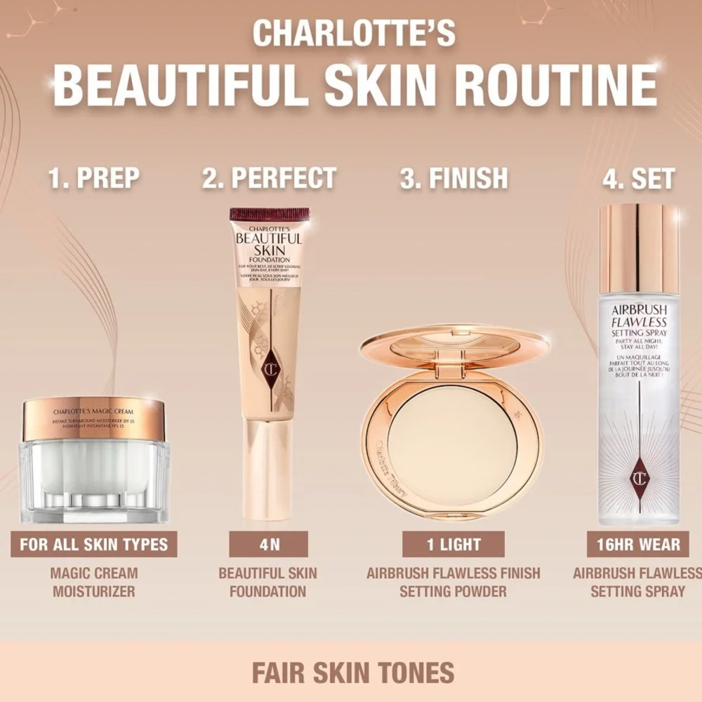 🌿 Charlotte Tilbury Beautiful Skin Liquid Foundation